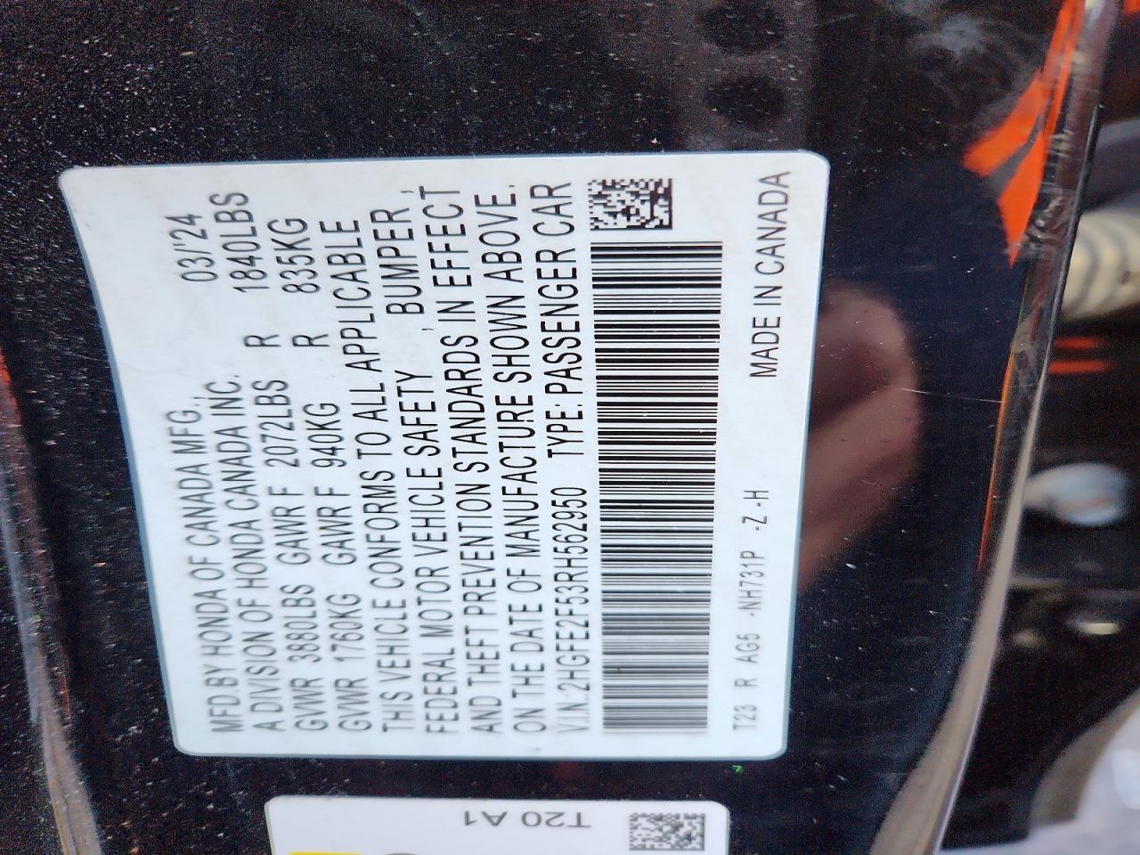 2024 HONDA CIVIC SPORT photo 12