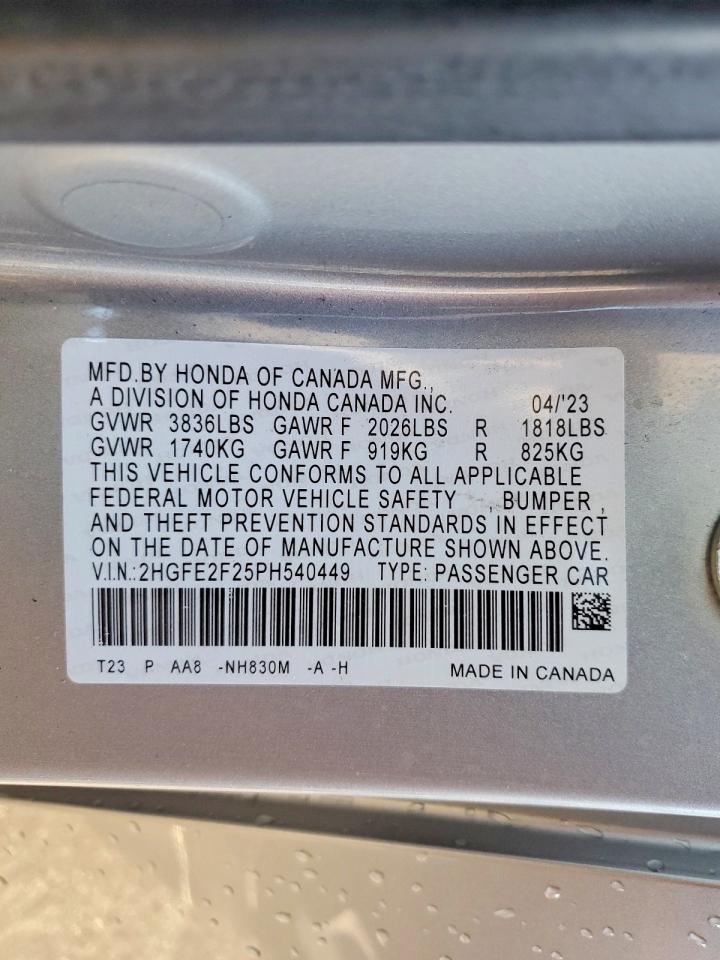 2023 HONDA CIVIC LX photo 12