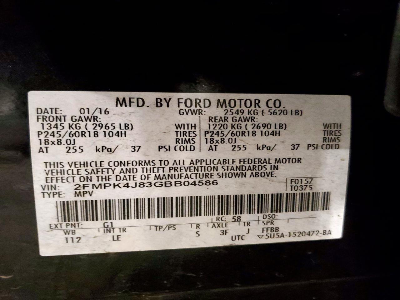 2016 FORD EDGE SEL photo 25
