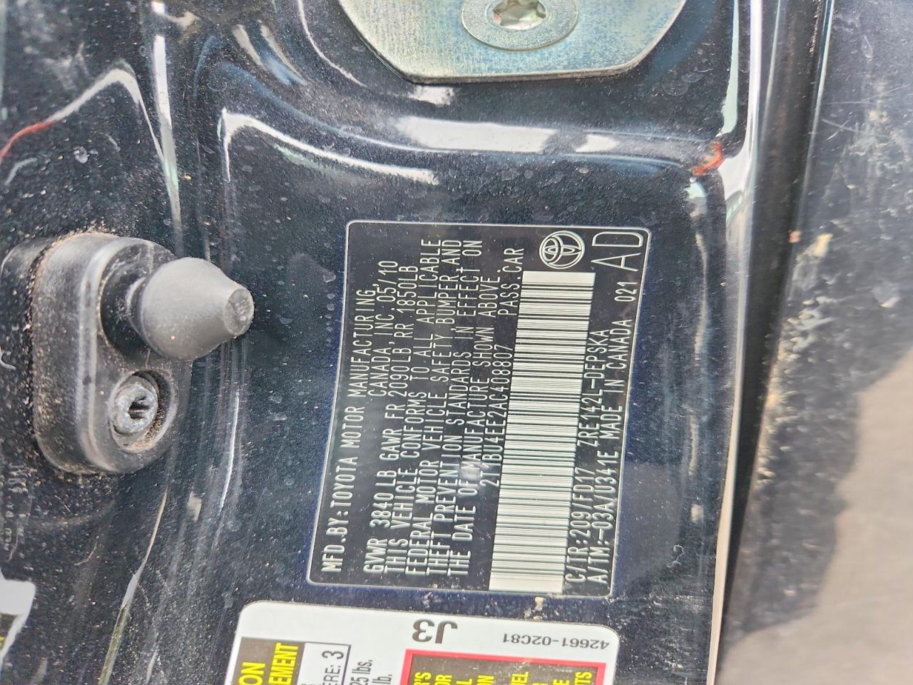 2010 TOYOTA COROLLA BASE photo 13