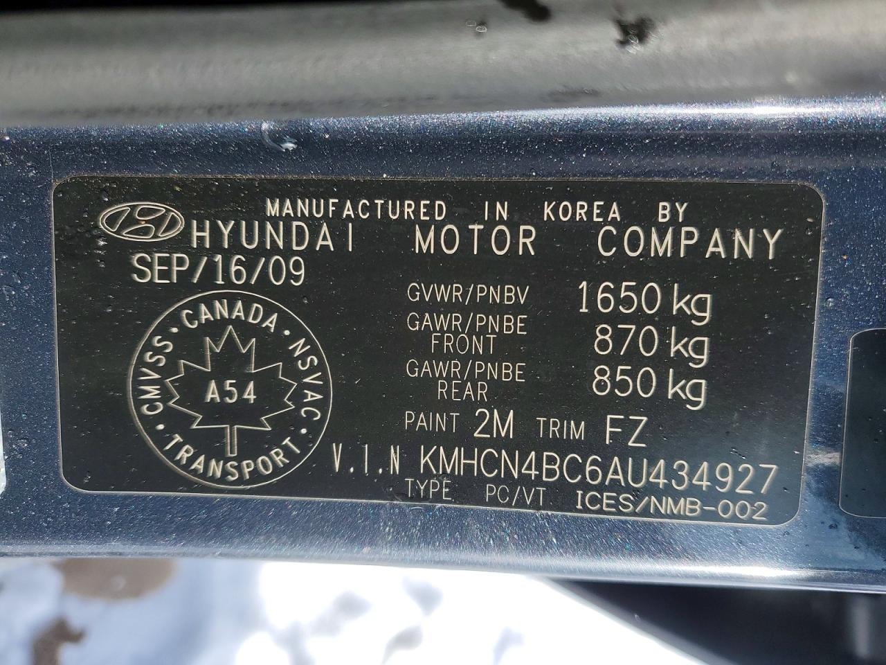 2010 HYUNDAI ACCENT GLS photo 12