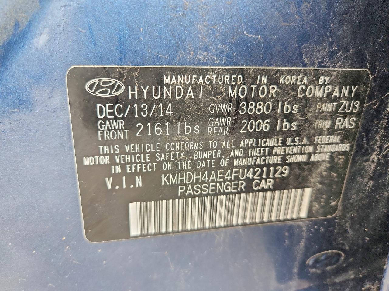 2015 HYUNDAI ELANTRA SE photo 13