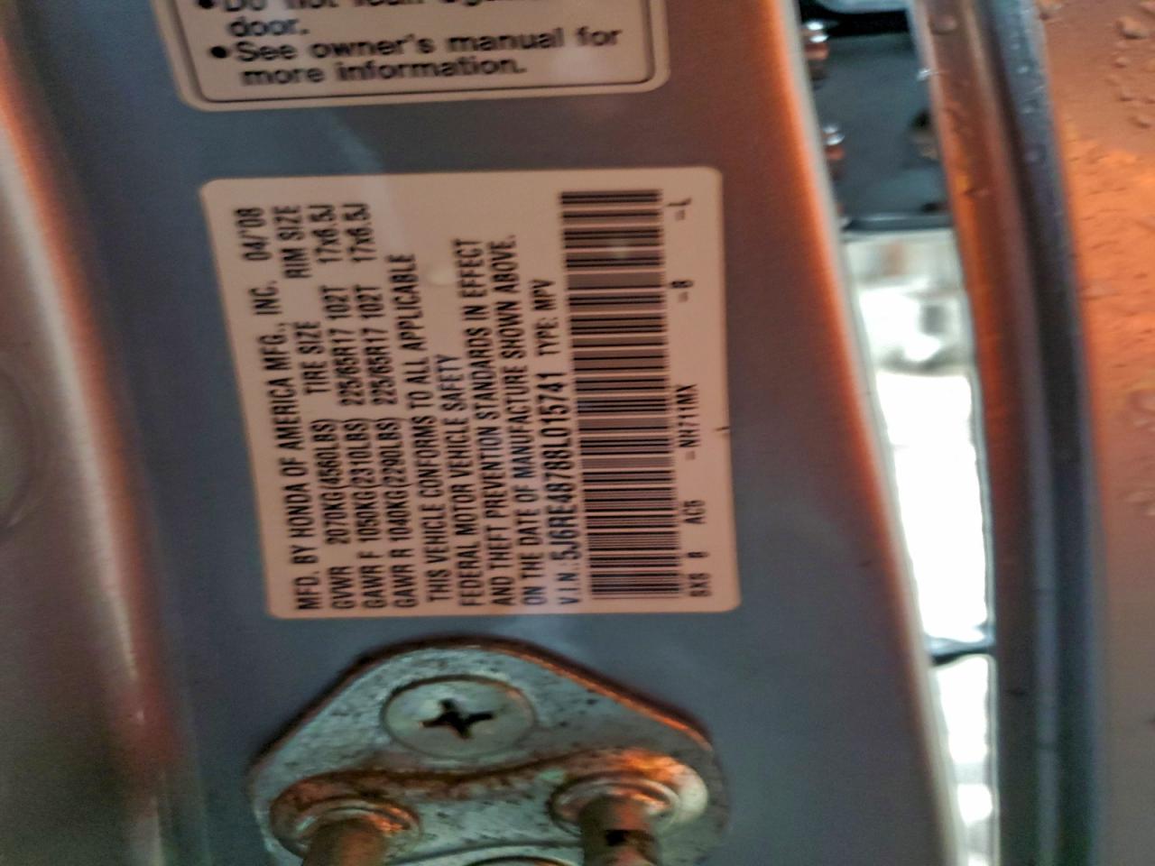 2008 HONDA CR-V EXL photo 25