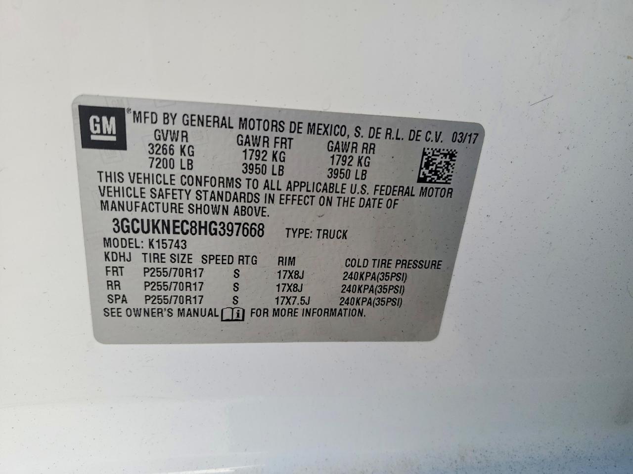 2017 CHEVROLET SILVERADO K1500 photo 12
