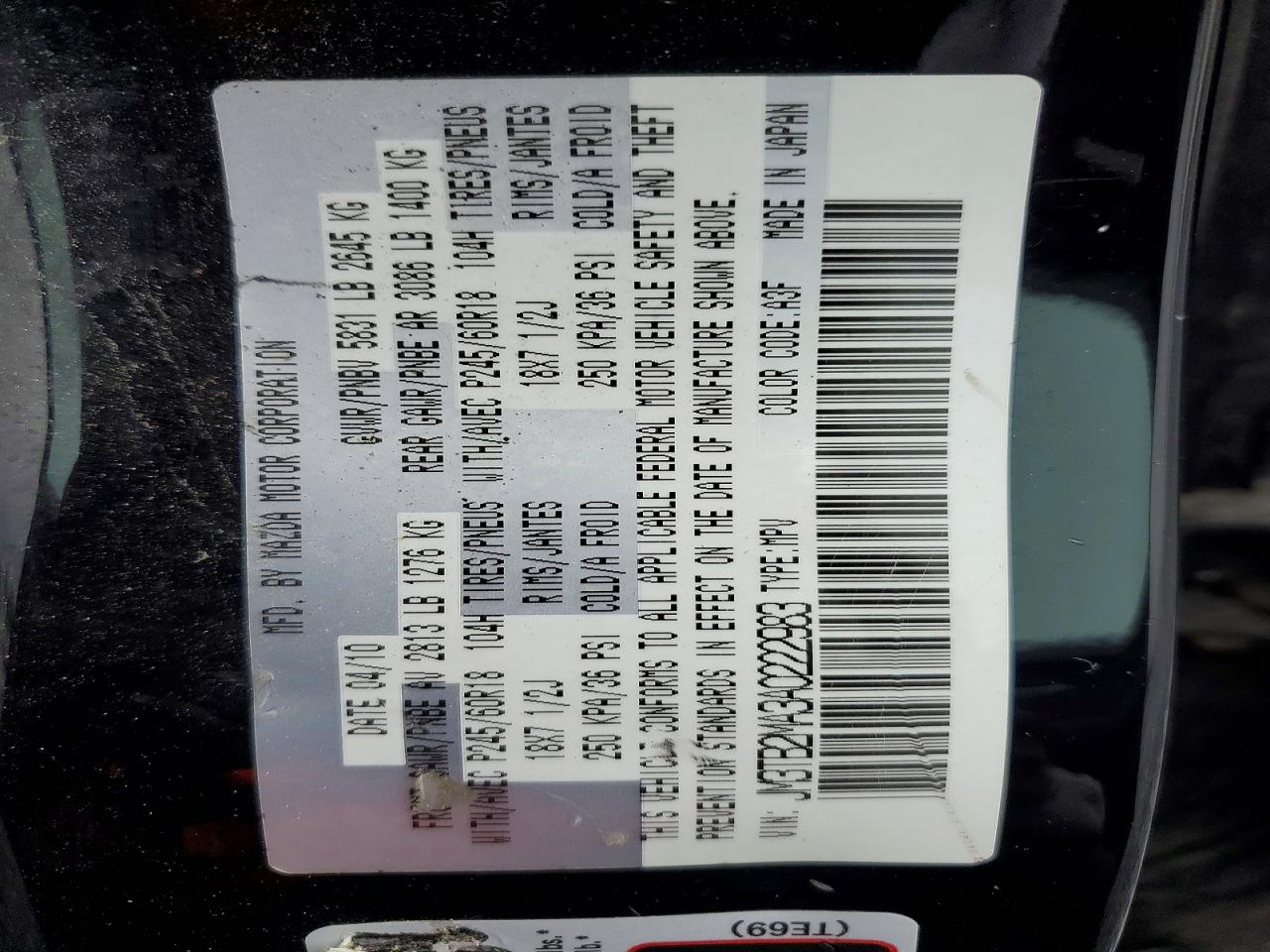 2010 MAZDA CX-9 photo 12