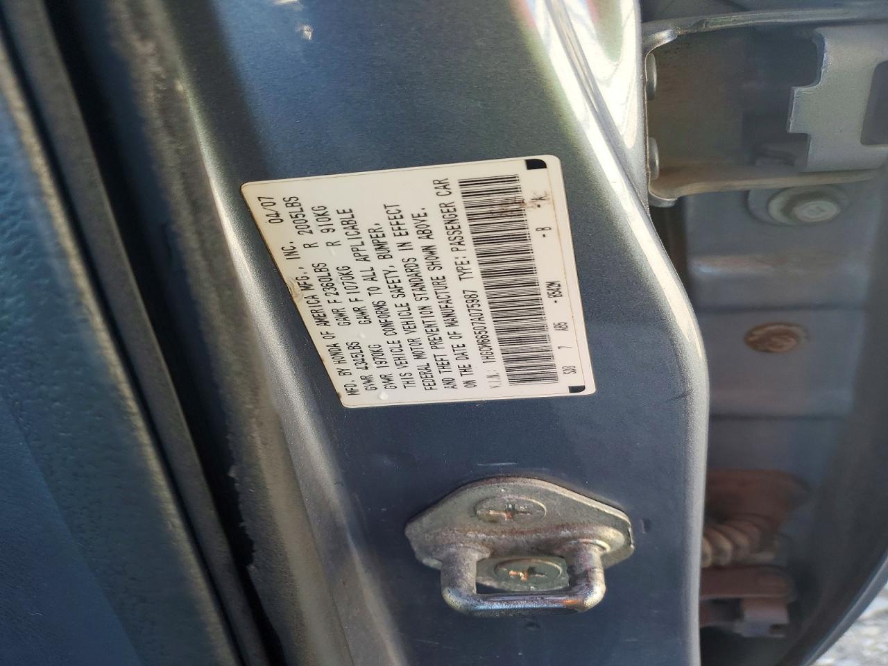 2007 HONDA ACCORD EX photo 23