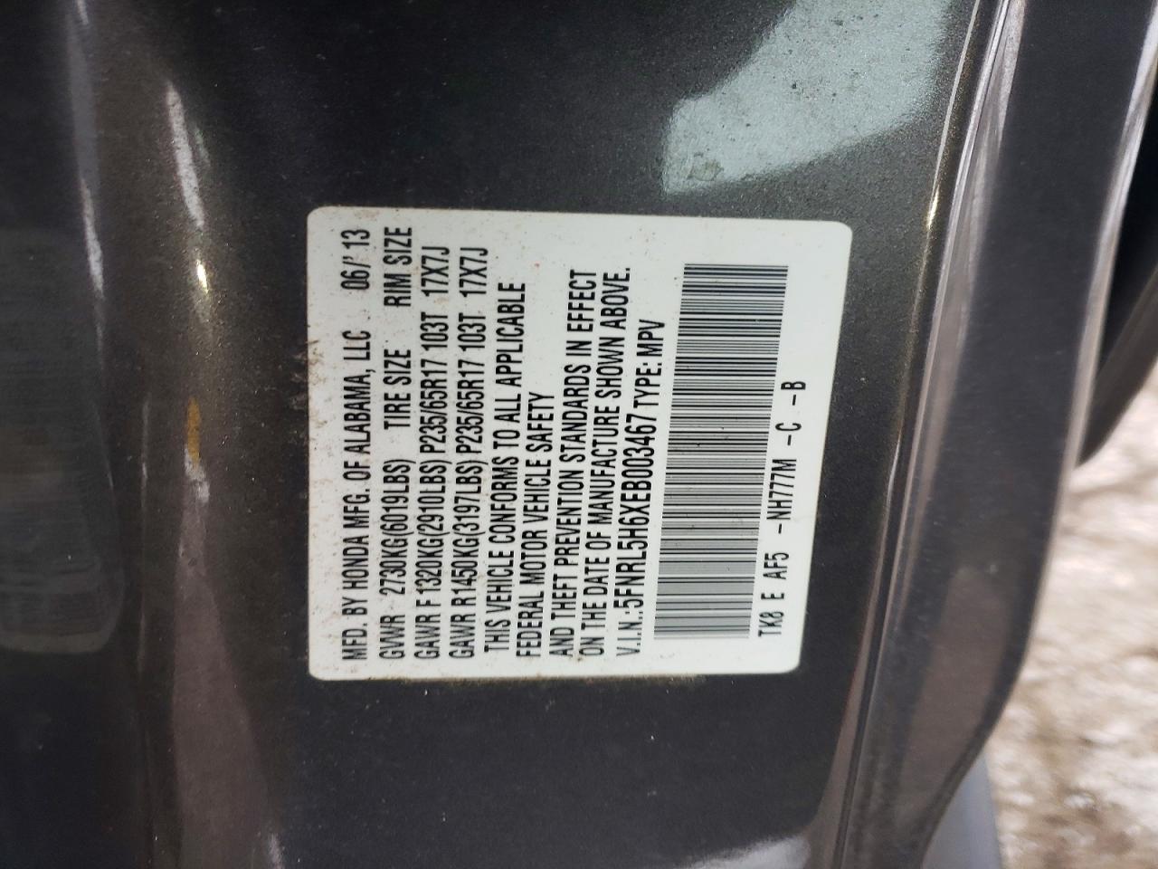 2014 HONDA ODYSSEY EXL photo 13