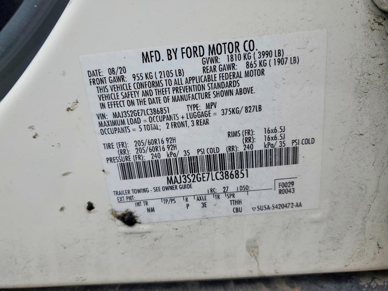2020 FORD ECOSPORT SE photo 12