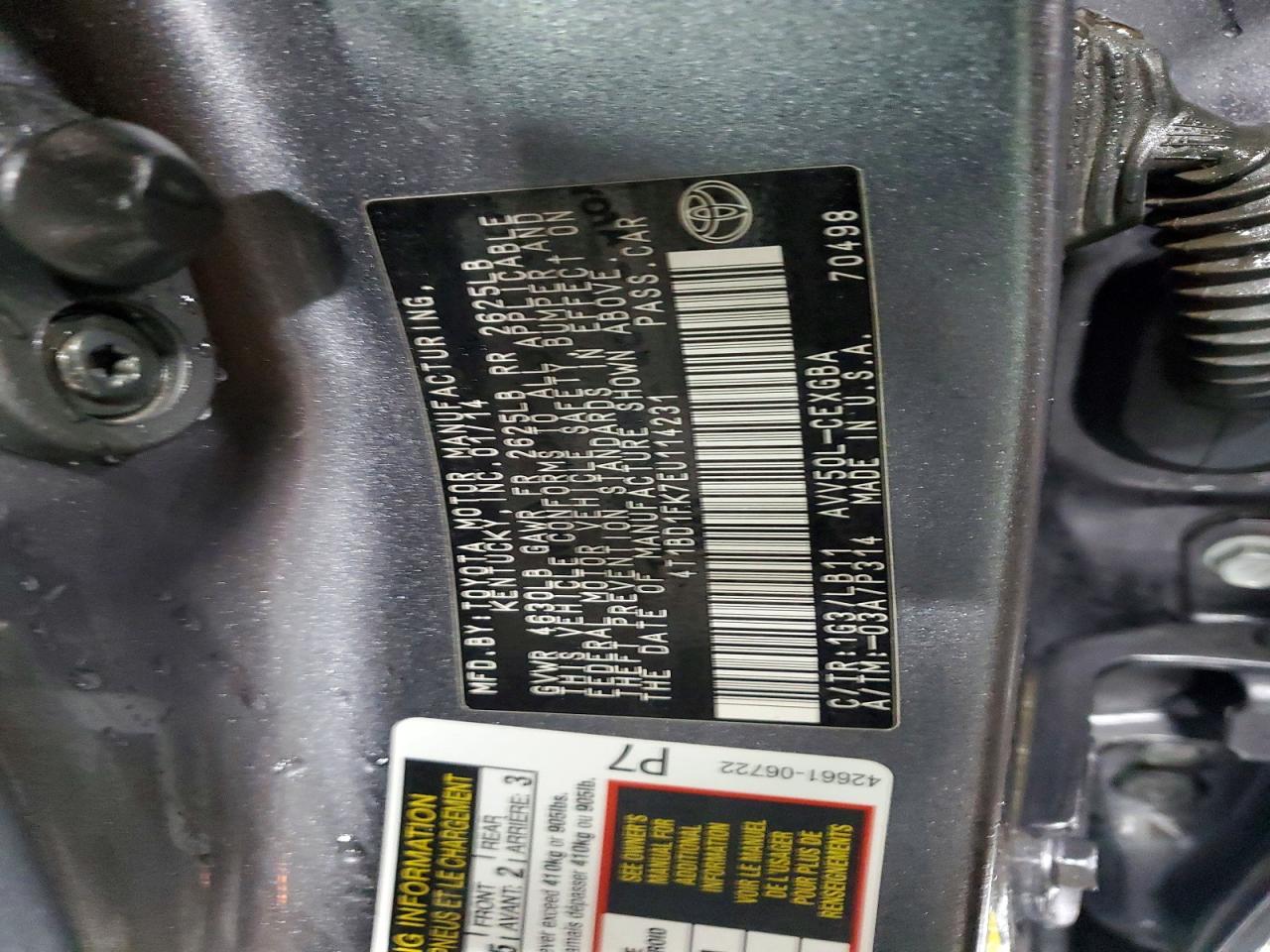 2014 TOYOTA CAMRY HYBRID photo 12