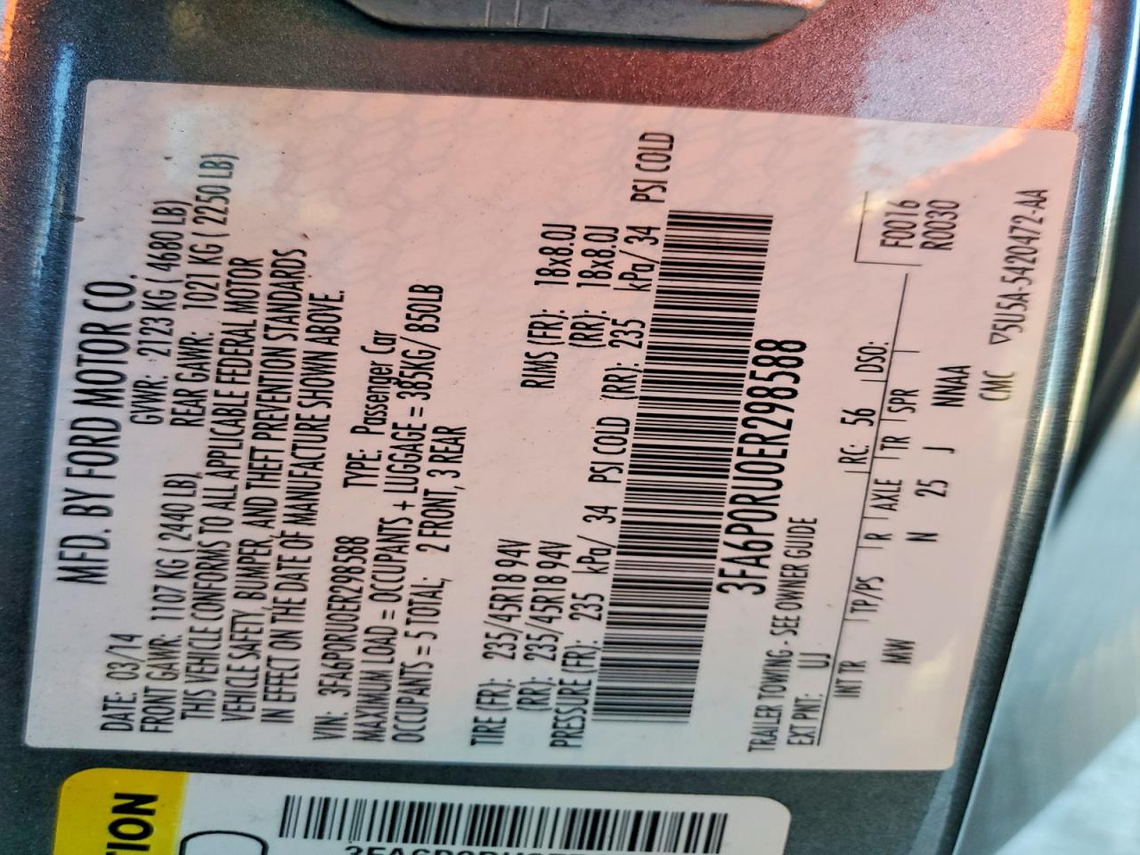 2014 FORD FUSION TITANIUM HEV photo 12