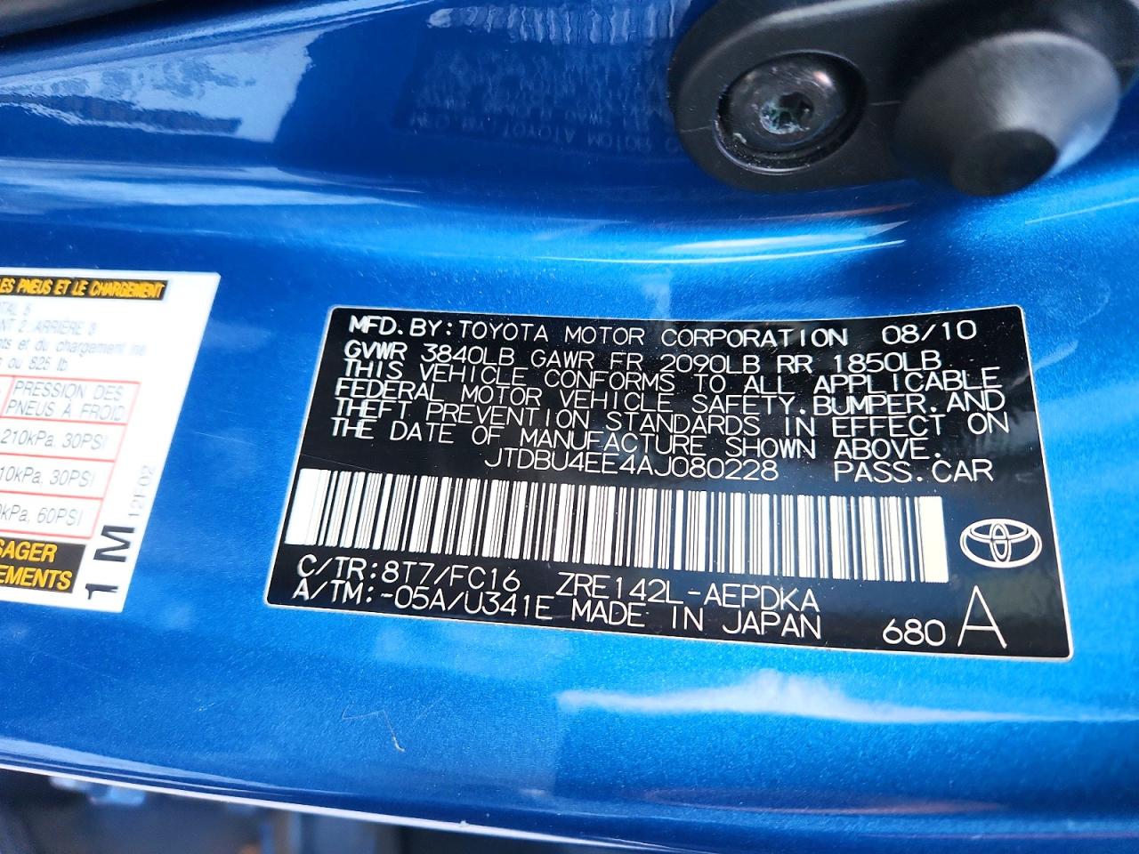 2010 TOYOTA COROLLA BASE photo 12