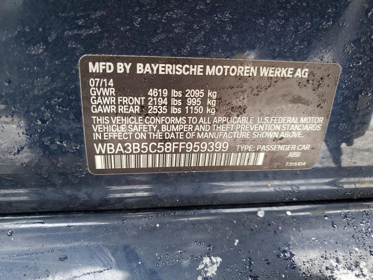 2015 BMW 328 XI SULEV photo 12