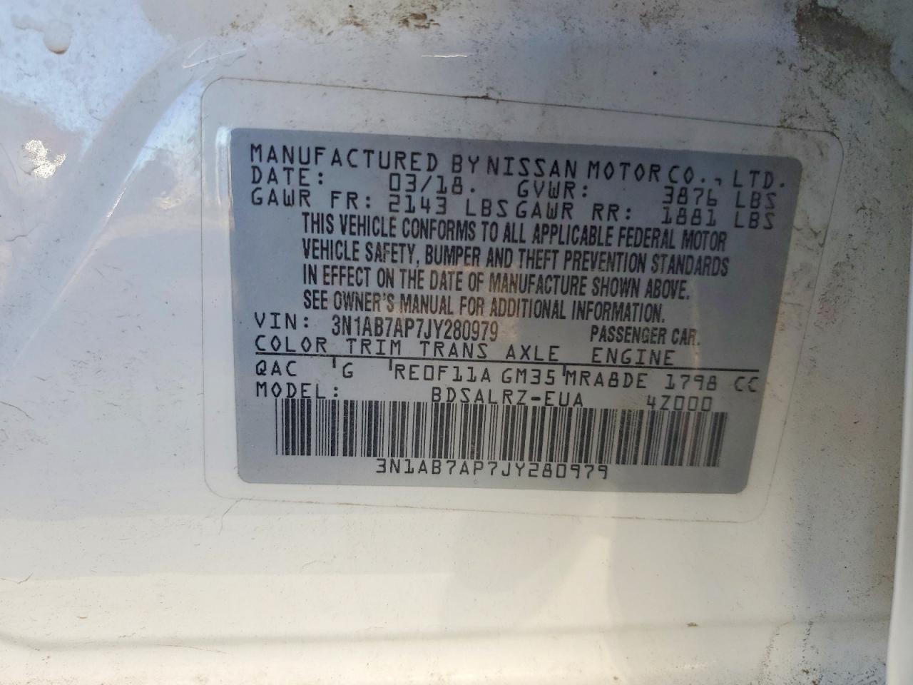 2018 NISSAN SENTRA S photo 12
