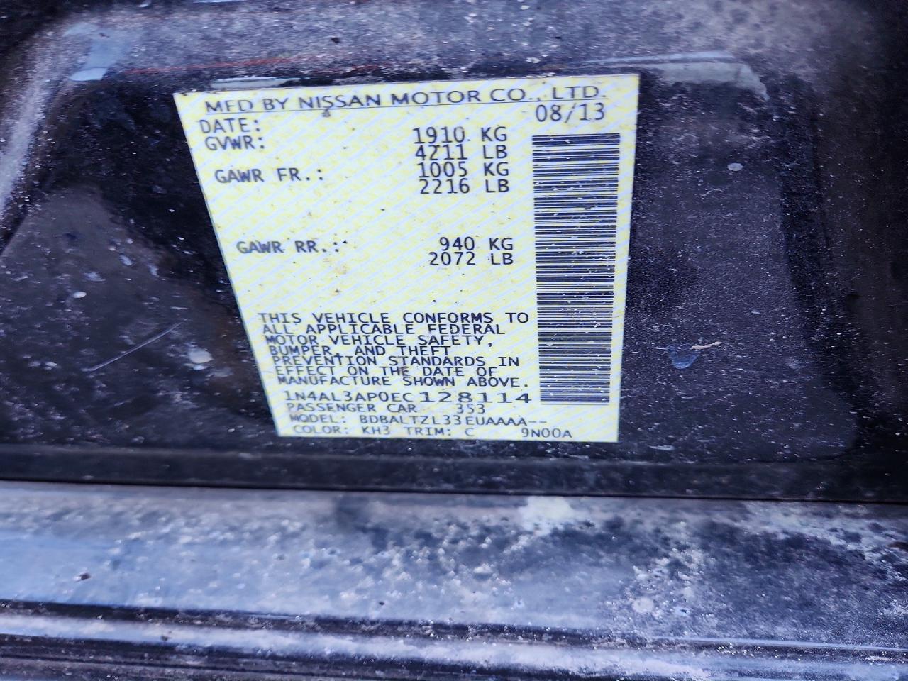 2014 NISSAN ALTIMA 2.5 photo 12