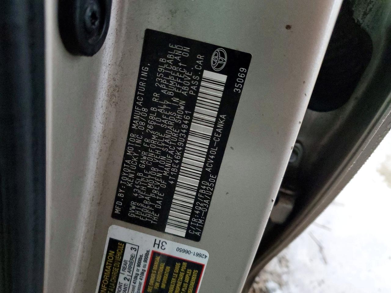 2009 TOYOTA CAMRY BASE photo 23