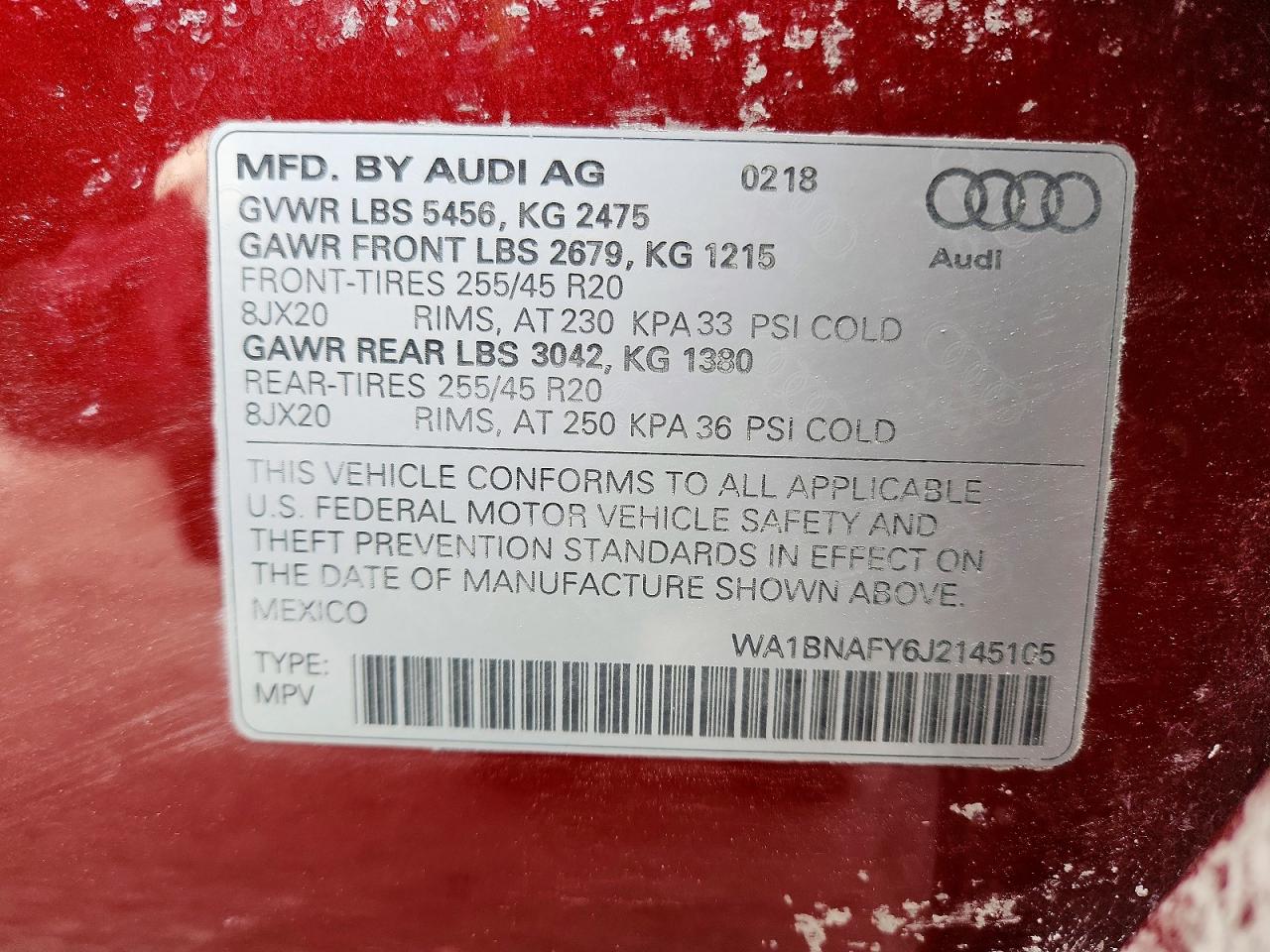 2018 AUDI Q5 PREMIUM PLUS photo 13