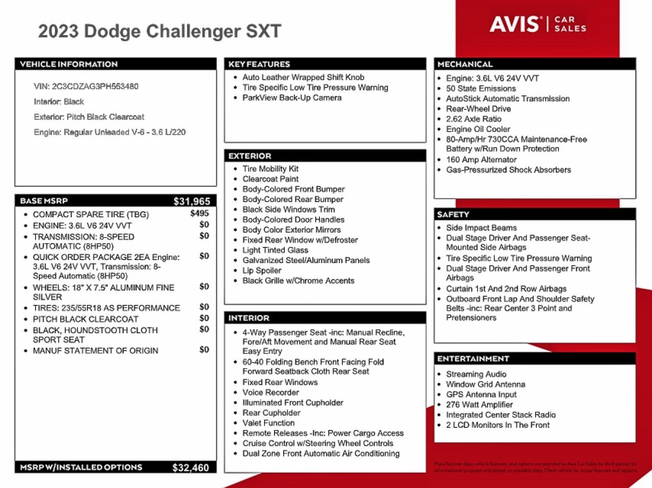 2023 DODGE CHALLENGER SXT photo 12