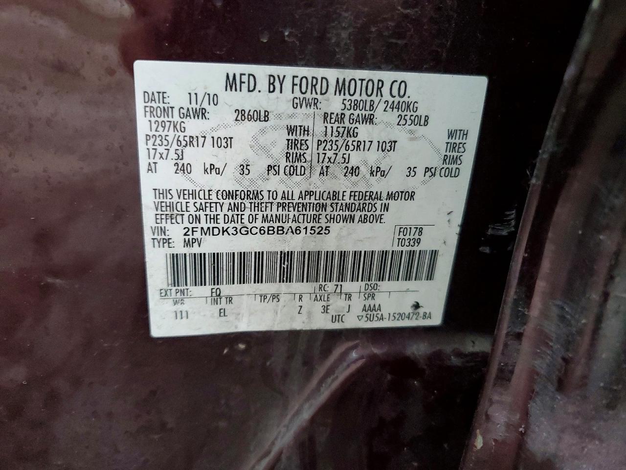 2011 FORD EDGE SE photo 25