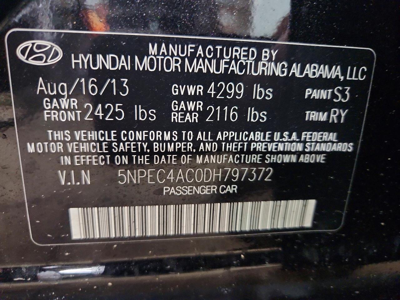 2013 HYUNDAI SONATA SE photo 12