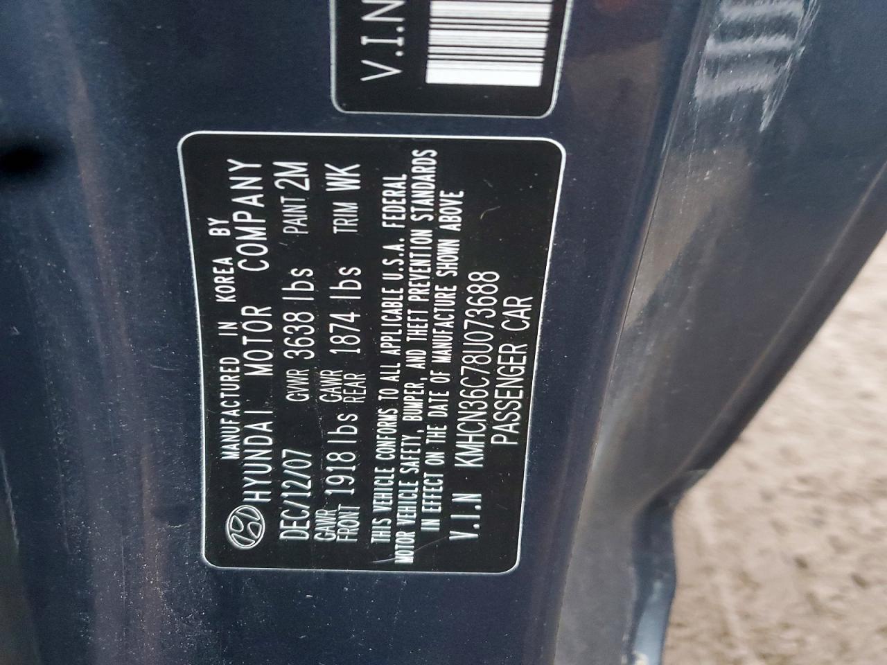 2008 HYUNDAI ACCENT SE photo 12