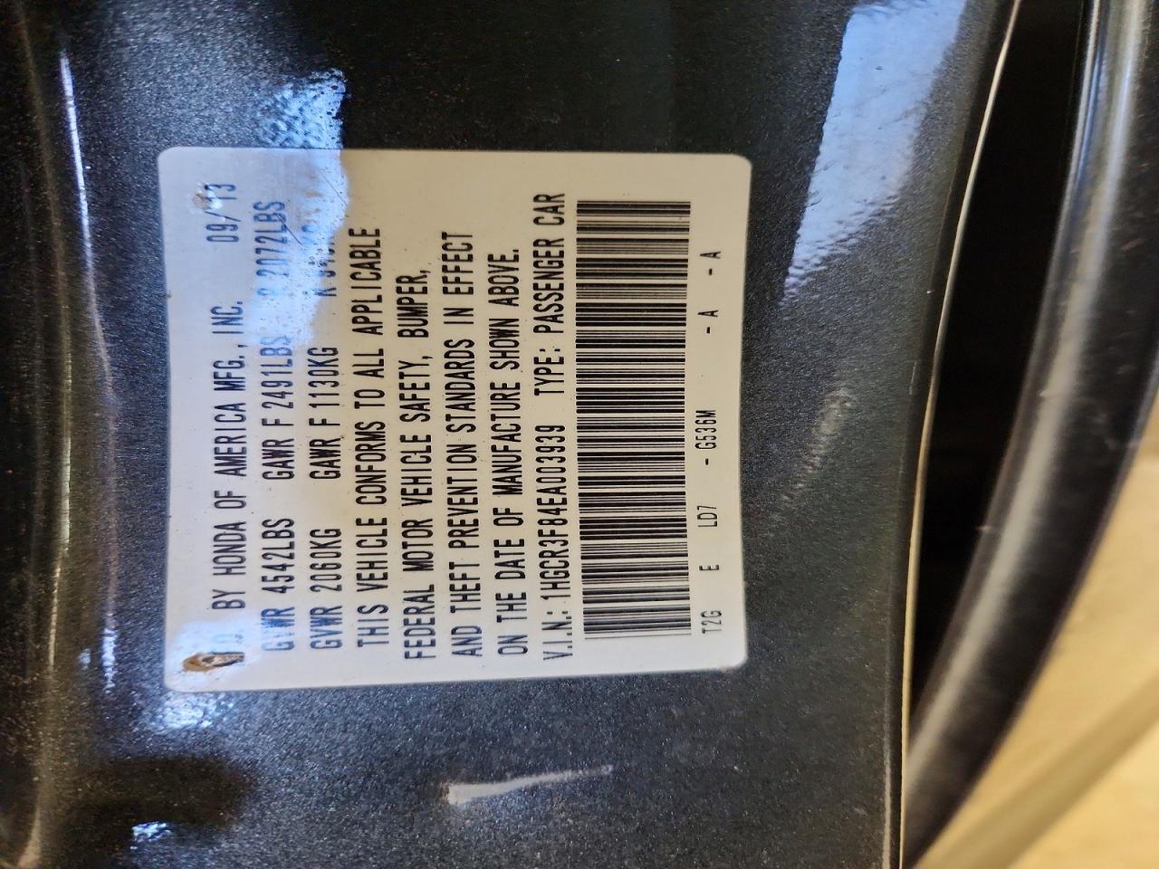 2014 HONDA ACCORD EXL photo 13