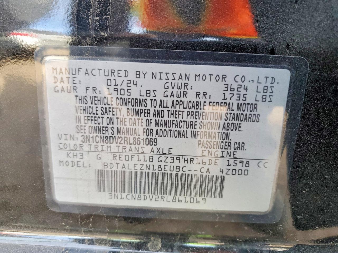 2024 NISSAN VERSA S photo 12
