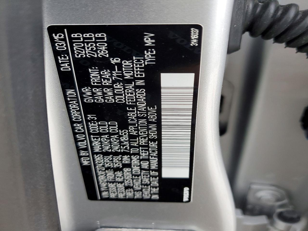 2015 VOLVO XC60 T5 PREMIER photo 37
