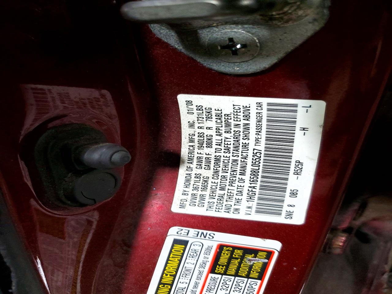 2008 HONDA CIVIC LX photo 12