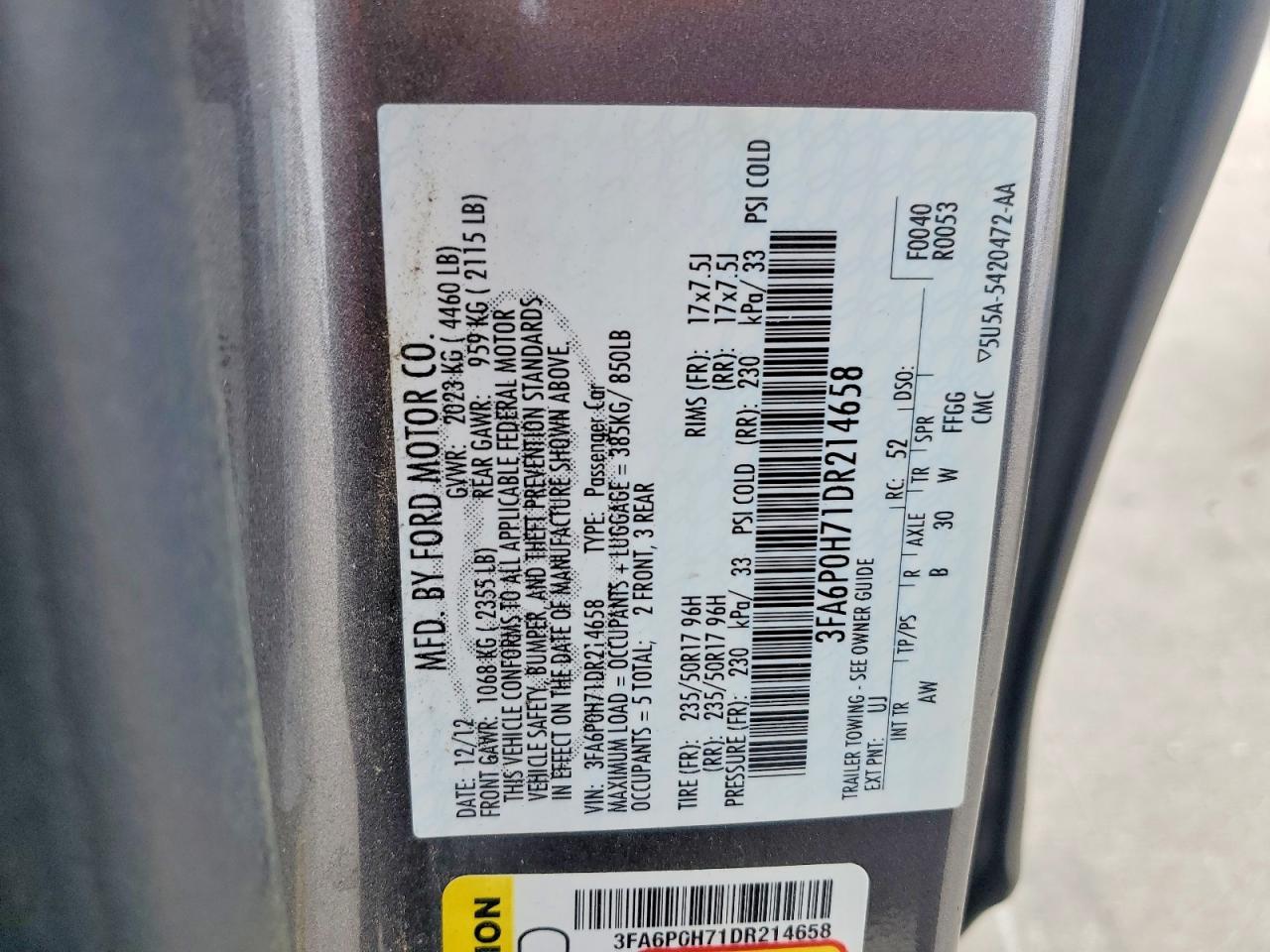 2013 FORD FUSION SE photo 23