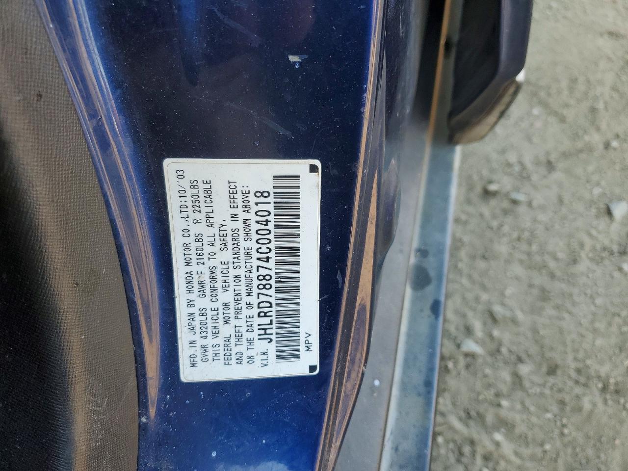 2004 HONDA CR-V EX photo 14