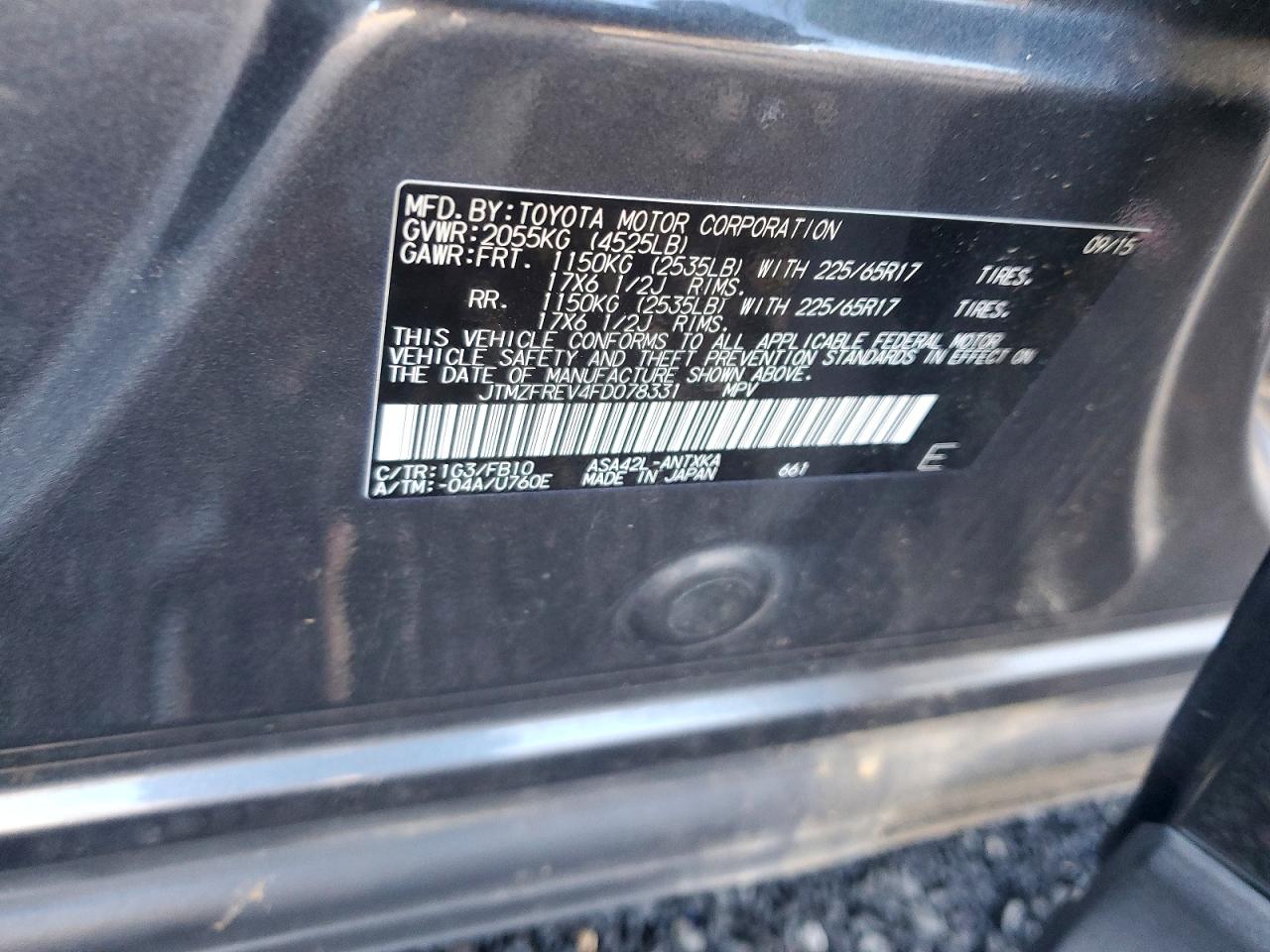 2015 TOYOTA RAV4 LE photo 14