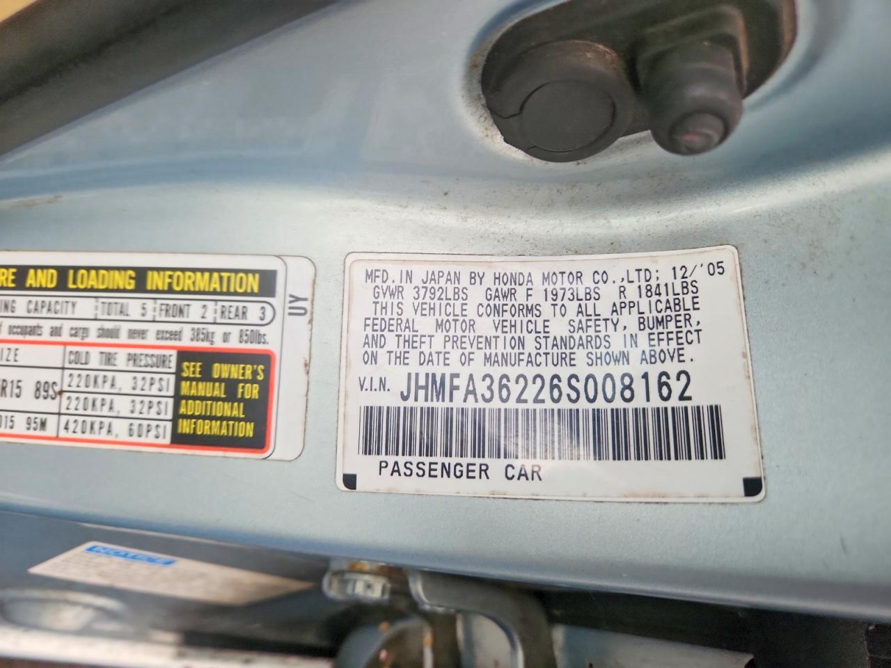 2006 HONDA CIVIC photo 23