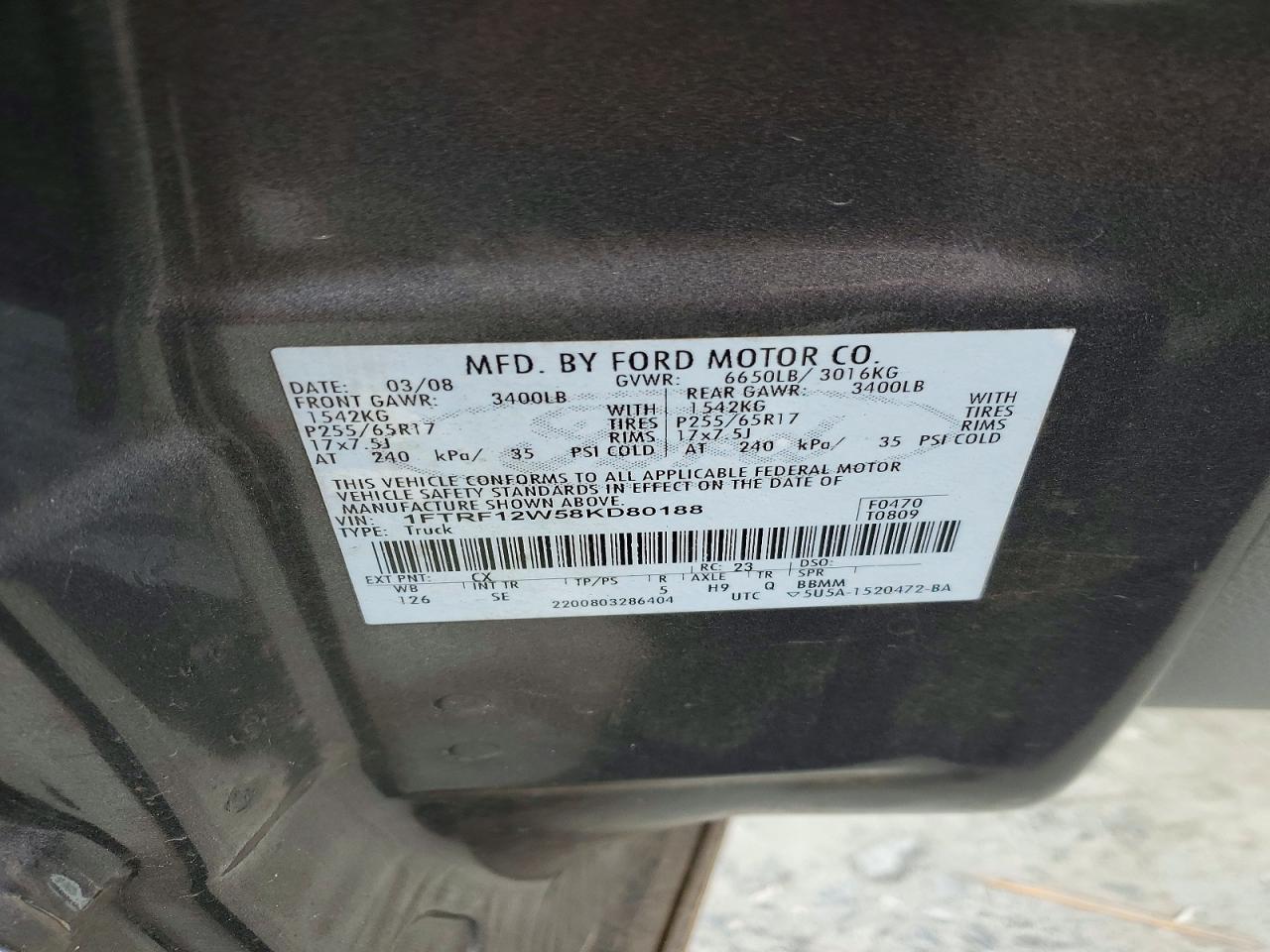 2008 FORD F150 photo 12