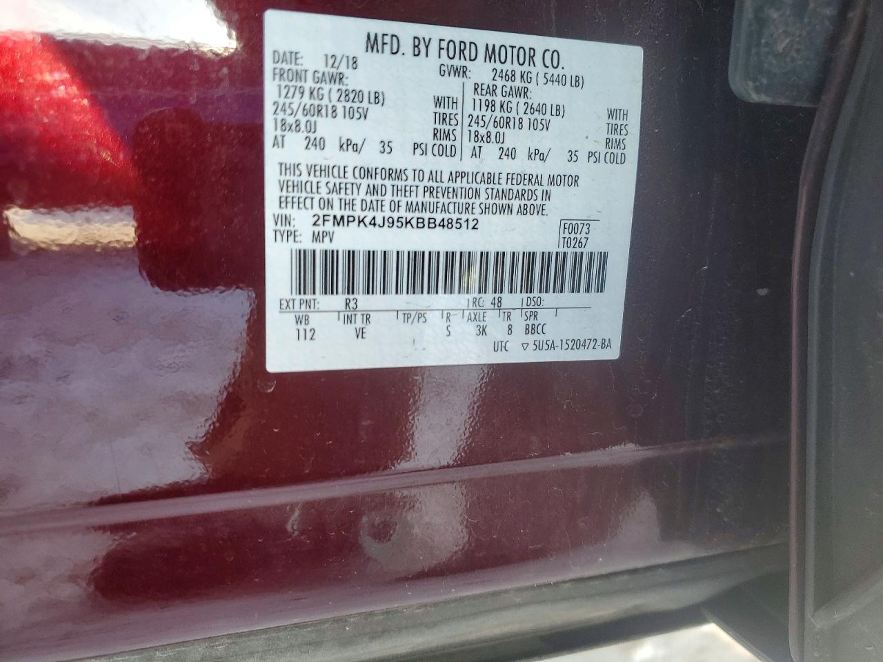 2019 FORD EDGE SEL photo 13