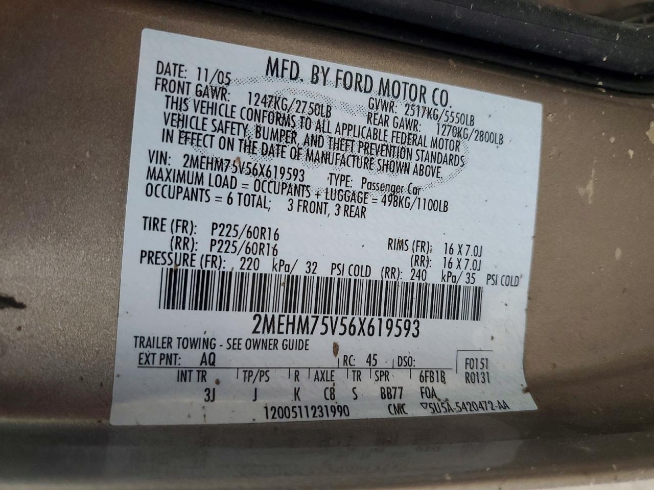 2006 MERCURY GRAND MARQUIS LS photo 13