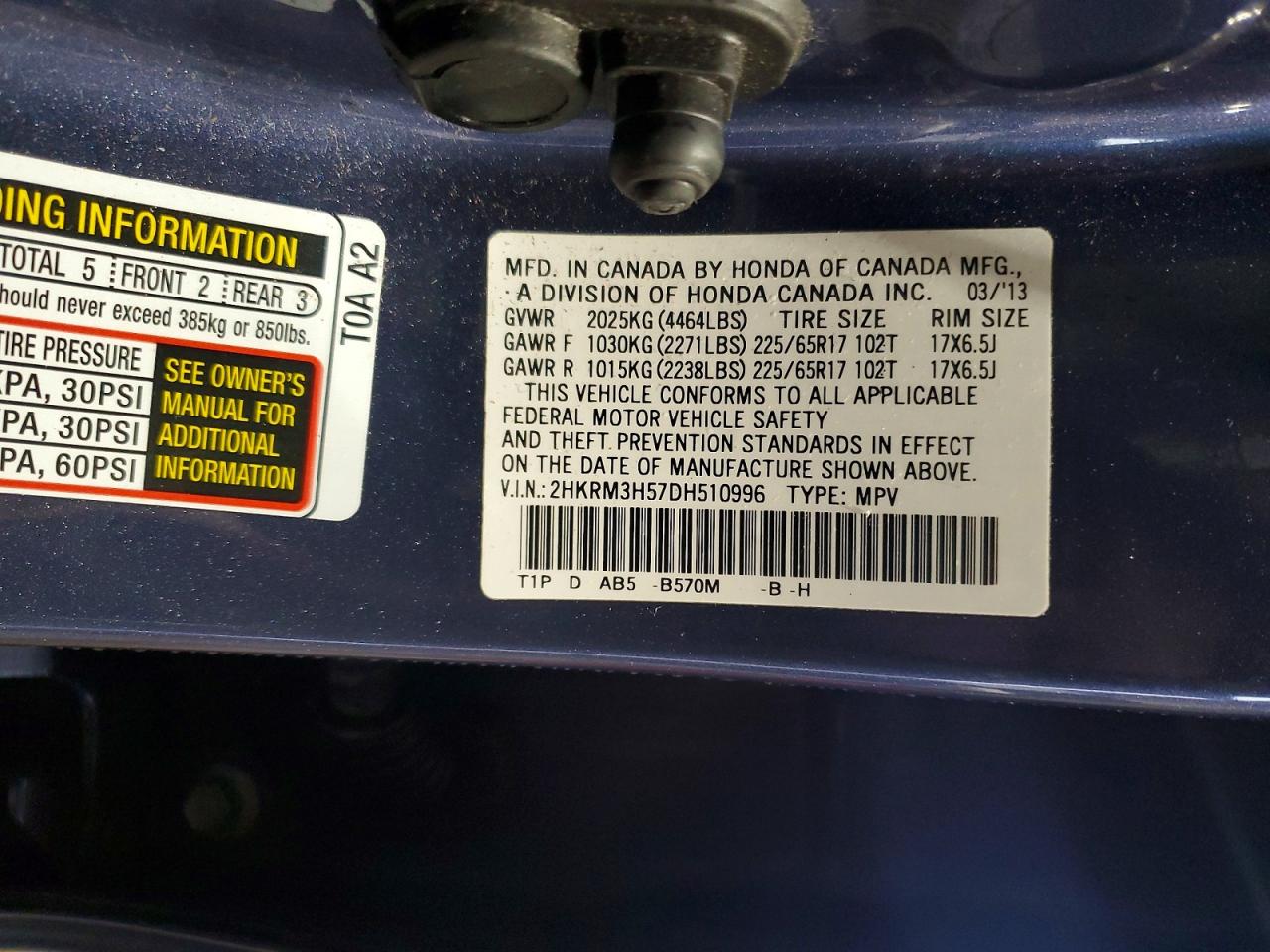 2013 HONDA CR-V EX photo 13