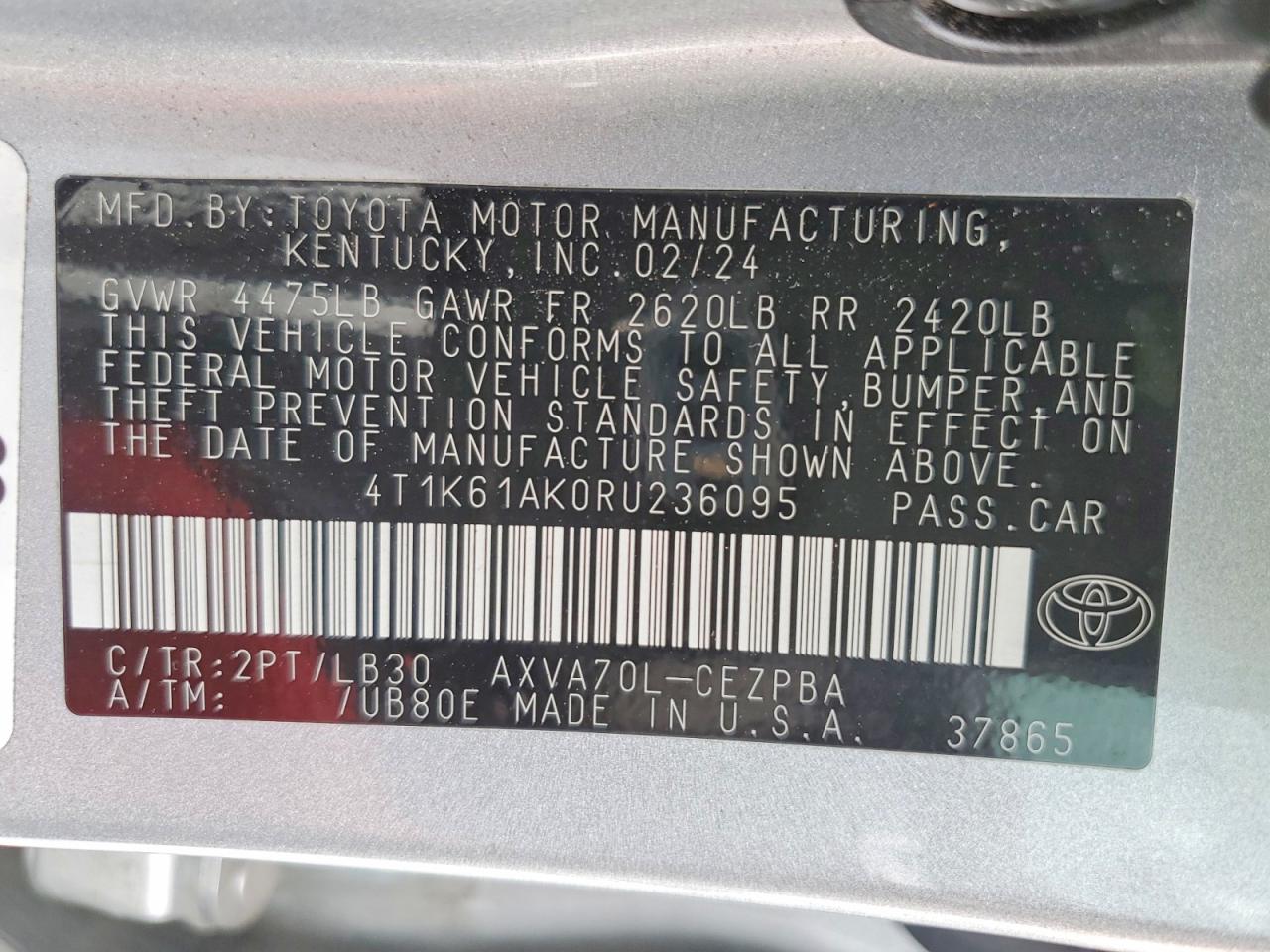 2024 TOYOTA CAMRY XSE photo 13