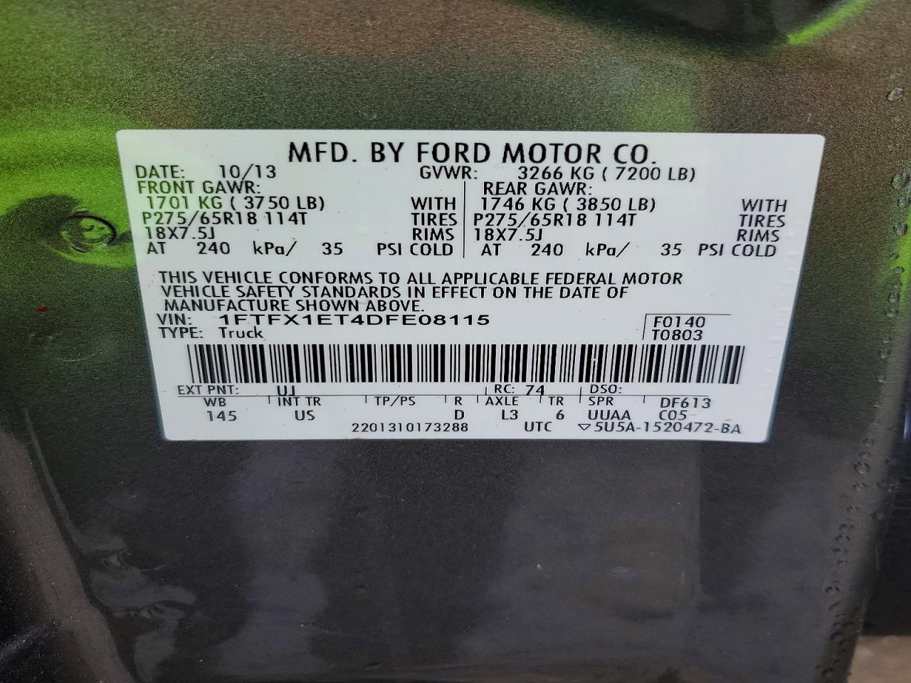 2013 FORD F150 SUPER CAB photo 12