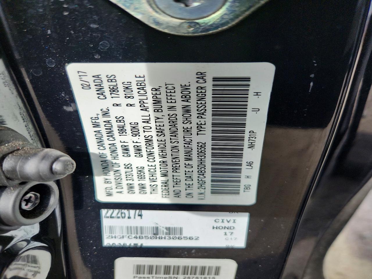 2017 HONDA CIVIC LX photo 12