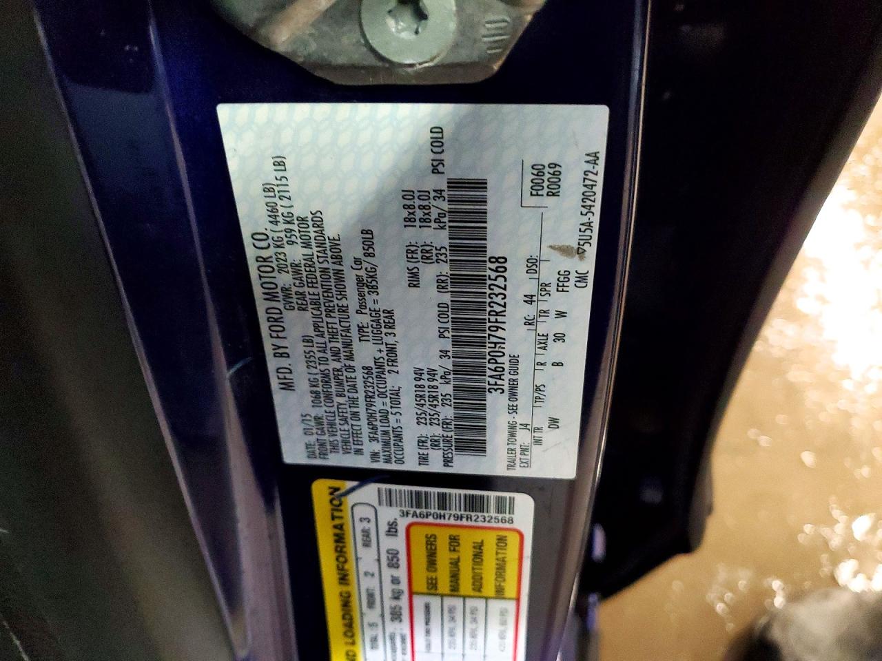 2015 FORD FUSION SE photo 12