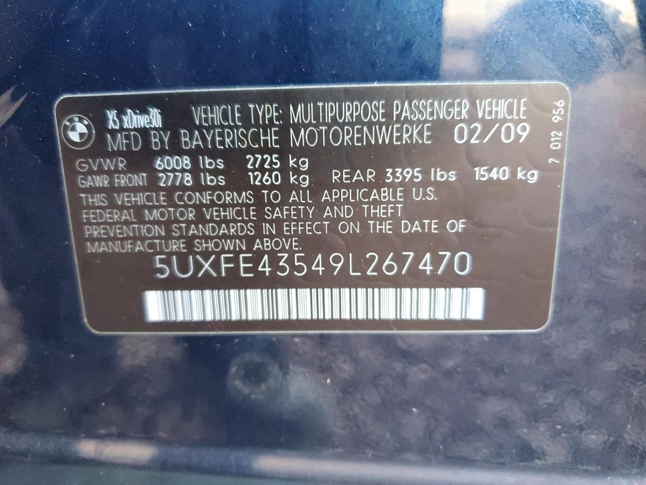 2009 BMW X5 XDRIVE30I photo 14