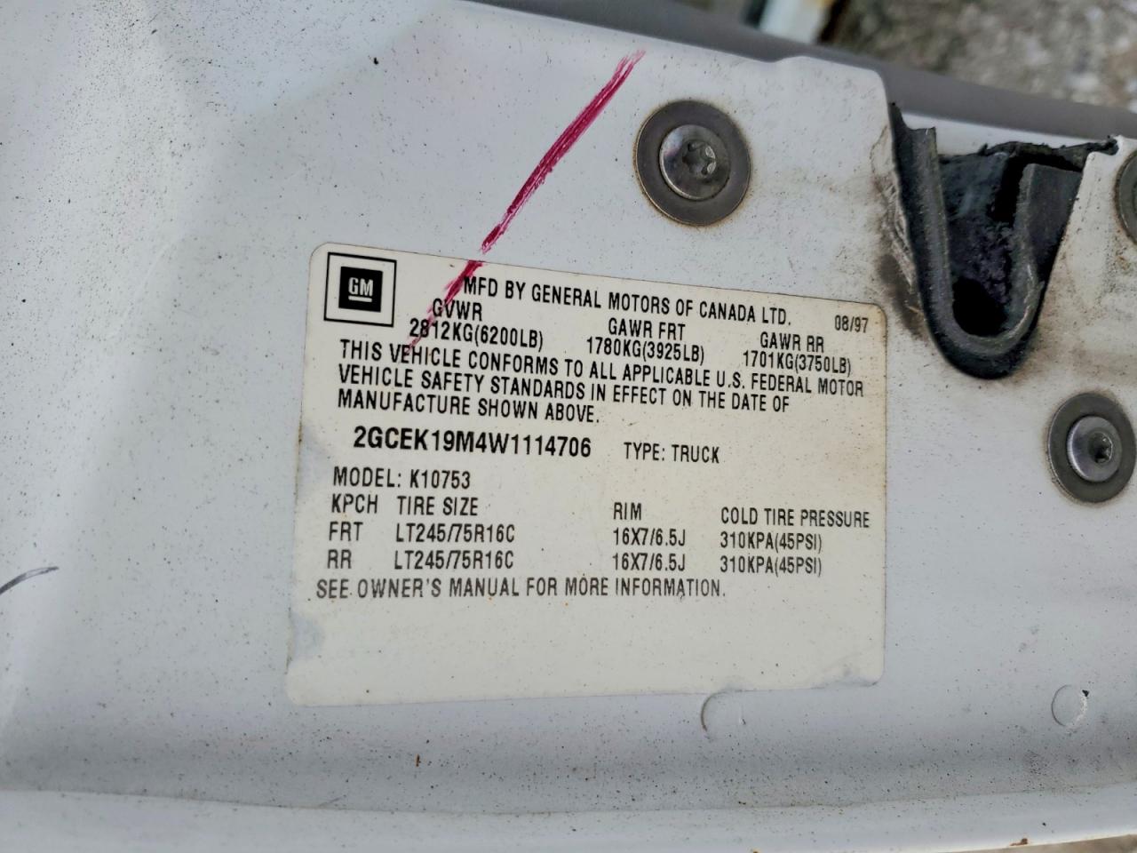 1998 CHEVROLET GMT-400 K1500 photo 13