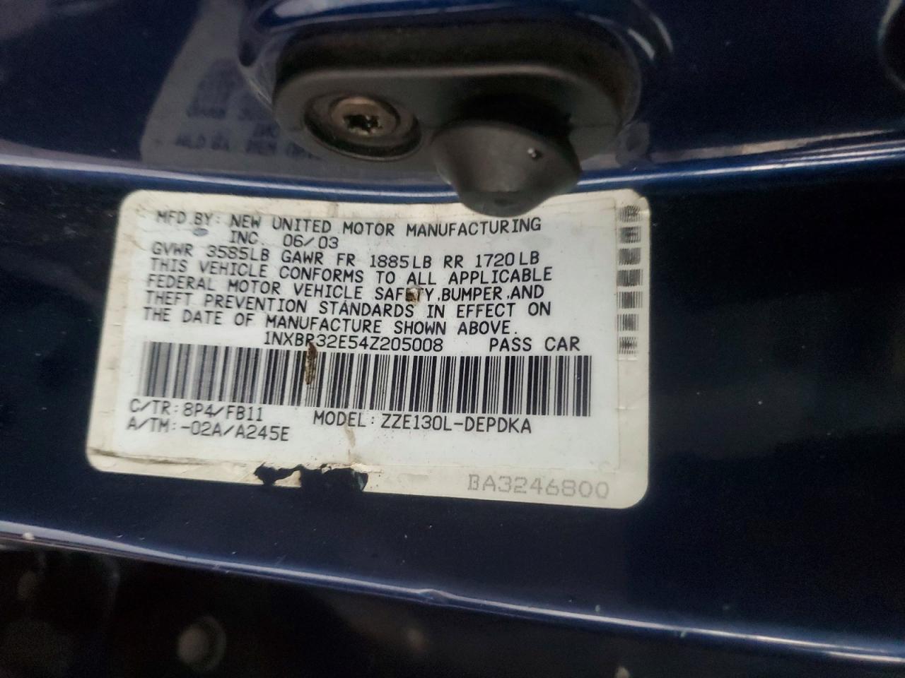 2004 TOYOTA COROLLA CE photo 12