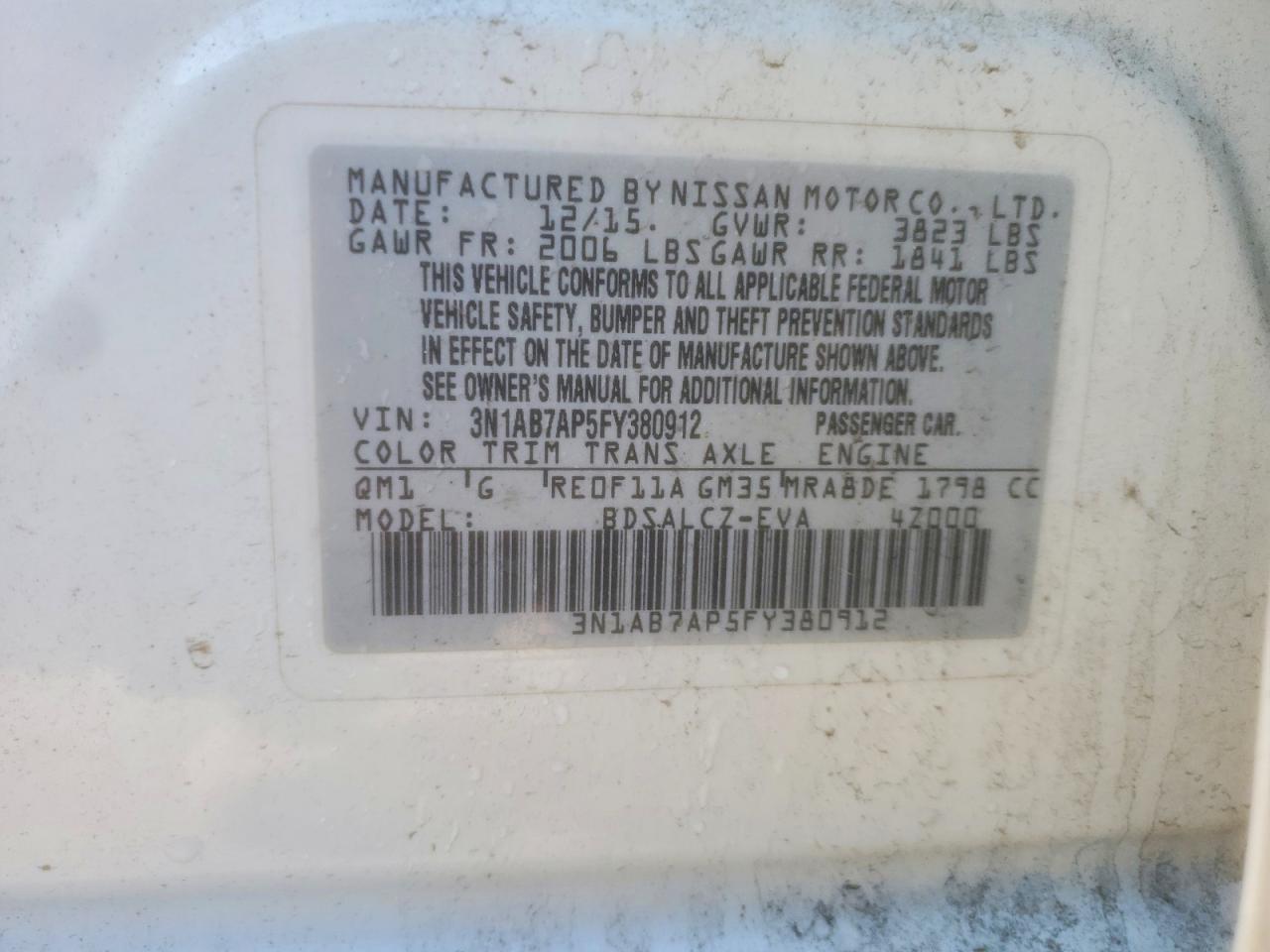 2015 NISSAN SENTRA S photo 12