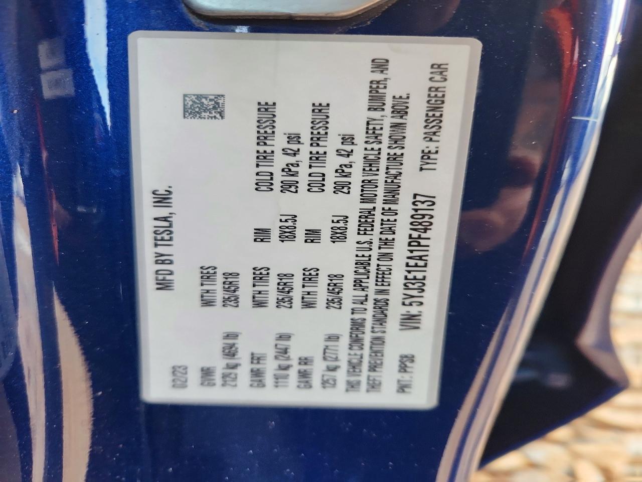 2023 TESLA MODEL 3 photo 12
