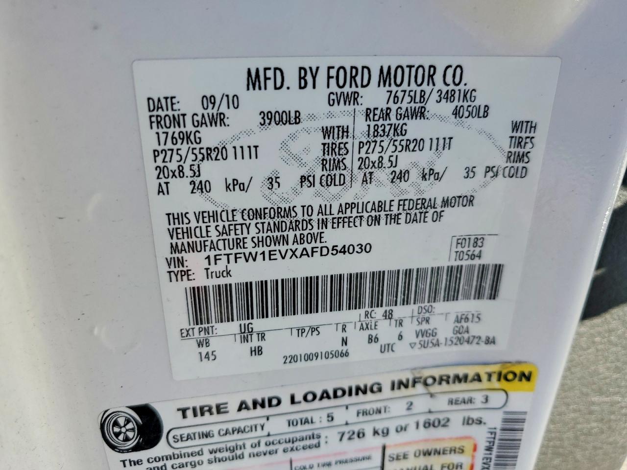 2010 FORD F150 SUPERCREW photo 12