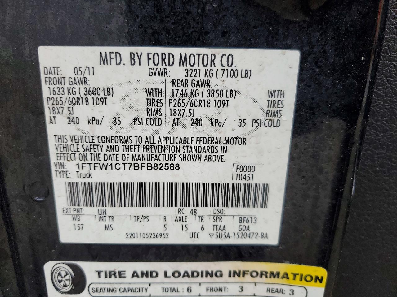 2011 FORD F150 SUPERCREW photo 12