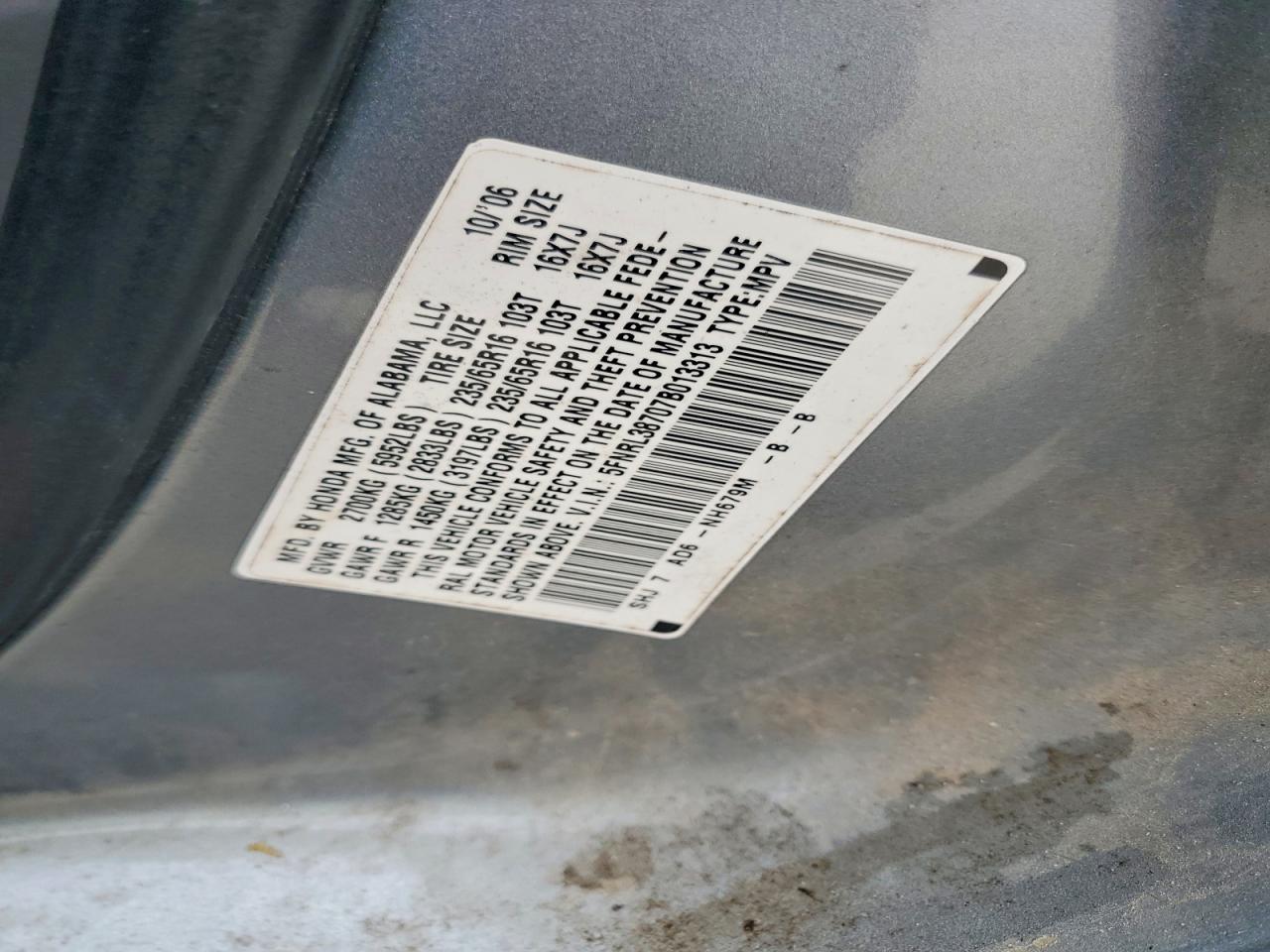 2007 HONDA ODYSSEY EXL photo 13