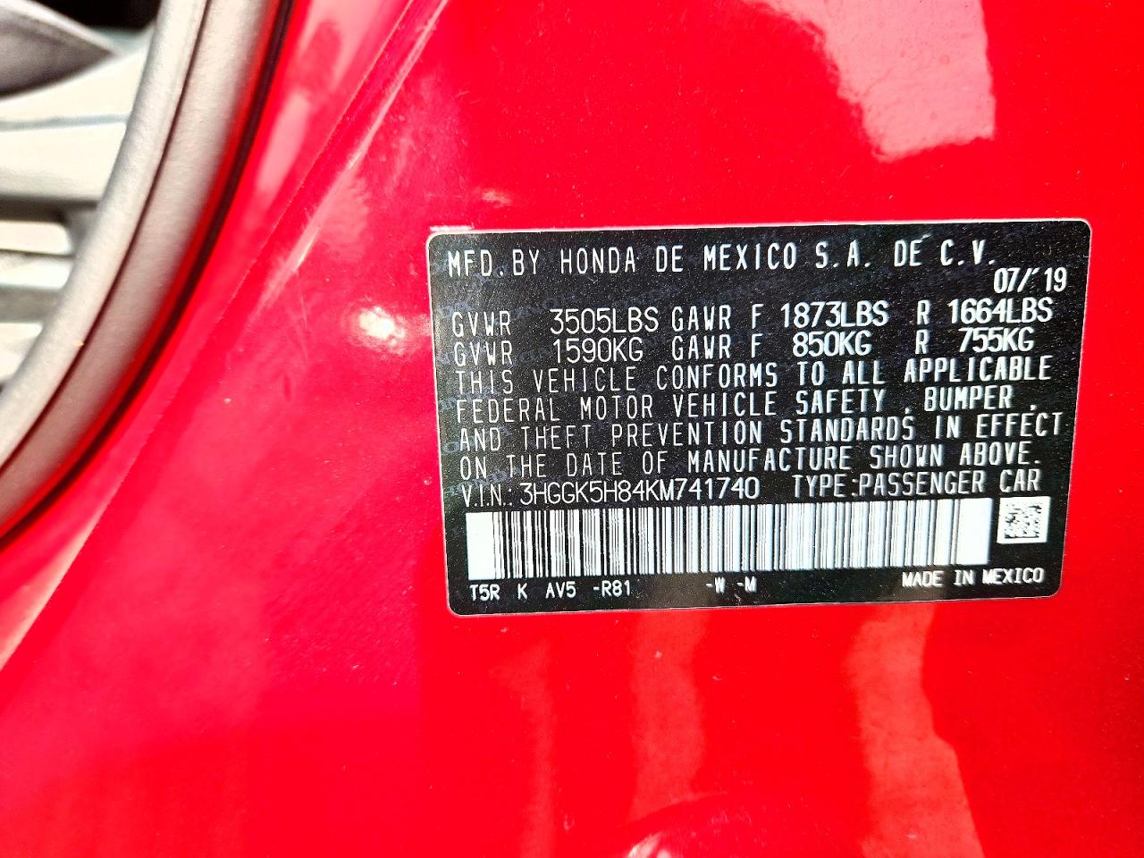 2019 HONDA FIT EX photo 13