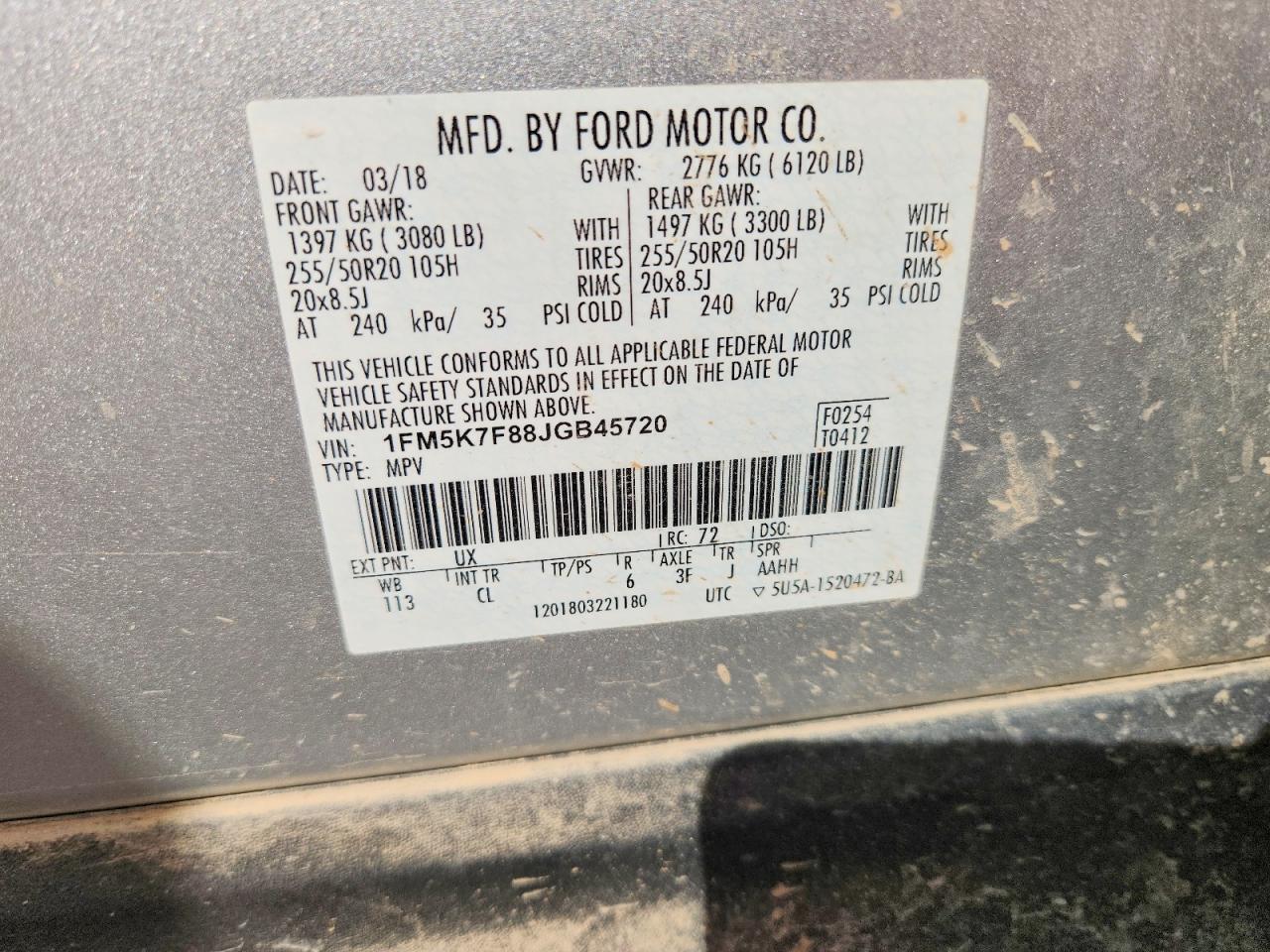 2018 FORD EXPLORER LIMITED photo 13